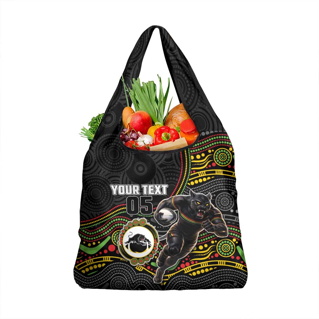 Custom Panthers Grocery Bag Warrior Mascot With Aboriginal Indigenous