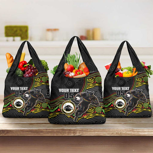 Custom Panthers Grocery Bag Warrior Mascot With Aboriginal Indigenous