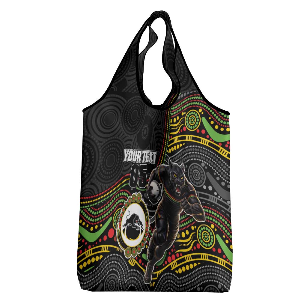 Custom Panthers Grocery Bag Warrior Mascot With Aboriginal Indigenous