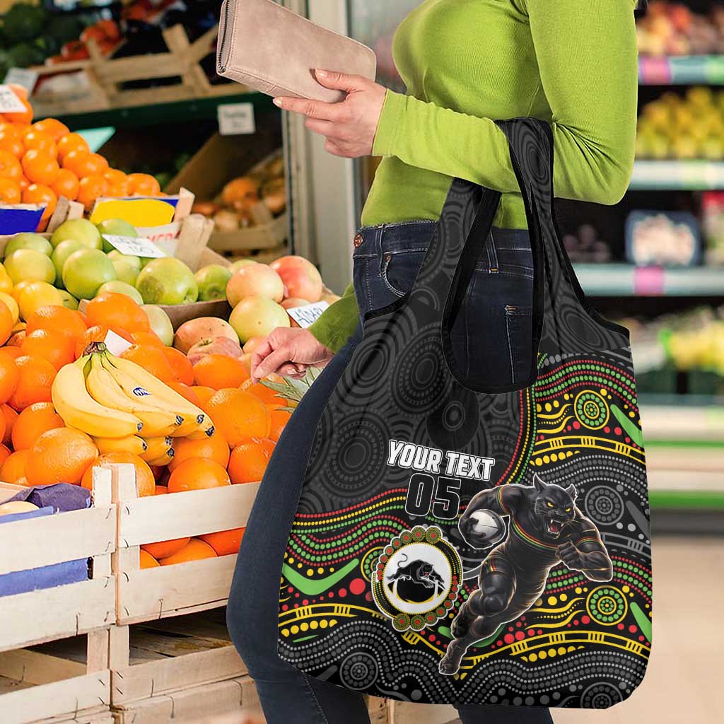 Custom Panthers Grocery Bag Warrior Mascot With Aboriginal Indigenous