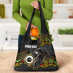 Custom Panthers Grocery Bag Warrior Mascot With Aboriginal Indigenous