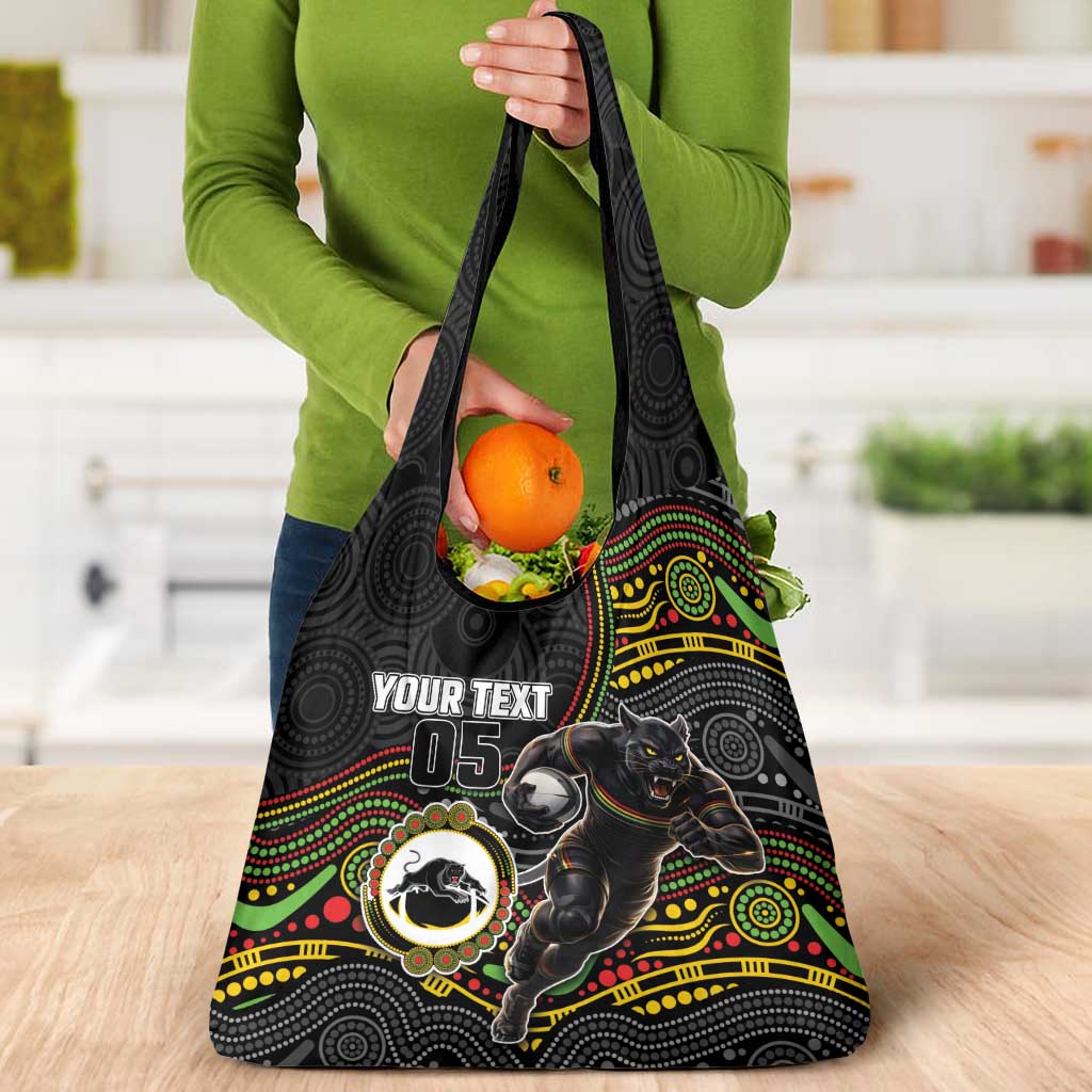 Custom Panthers Grocery Bag Warrior Mascot With Aboriginal Indigenous