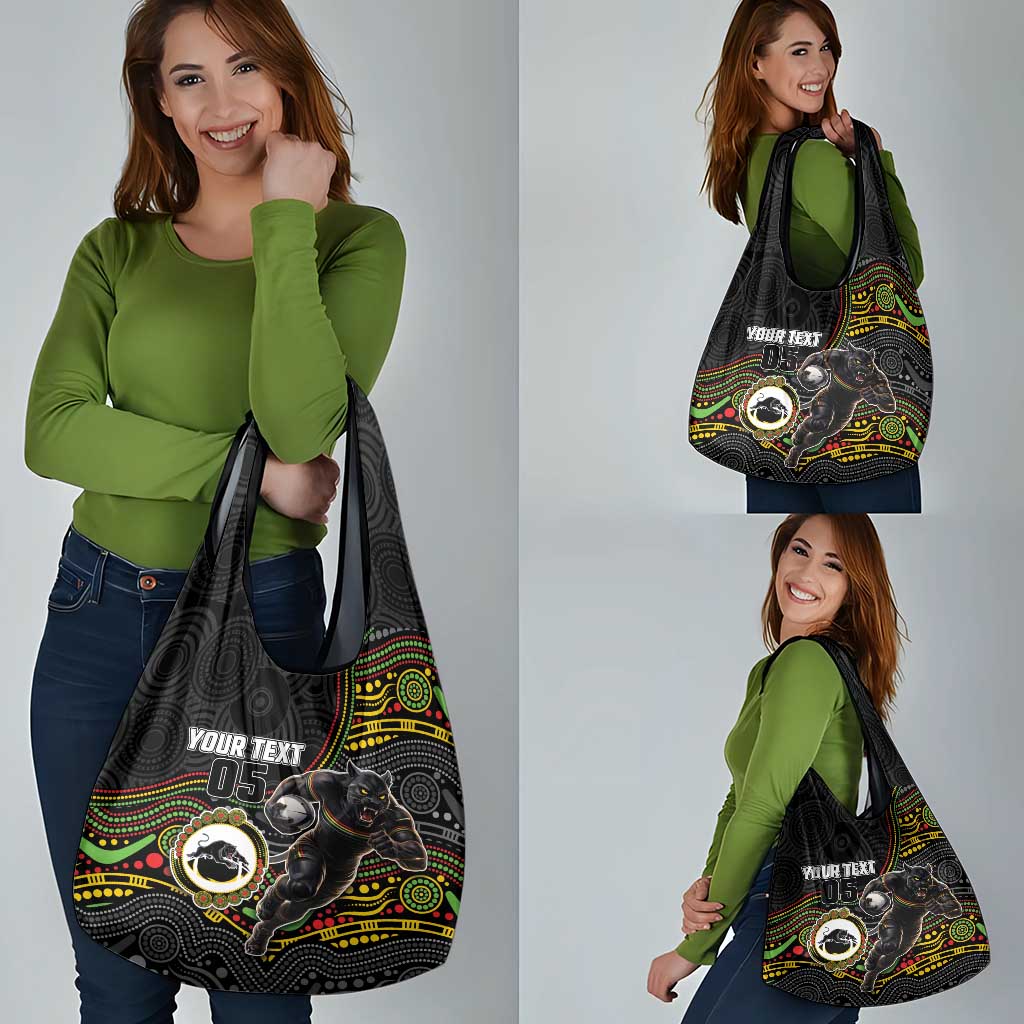 Custom Panthers Grocery Bag Warrior Mascot With Aboriginal Indigenous