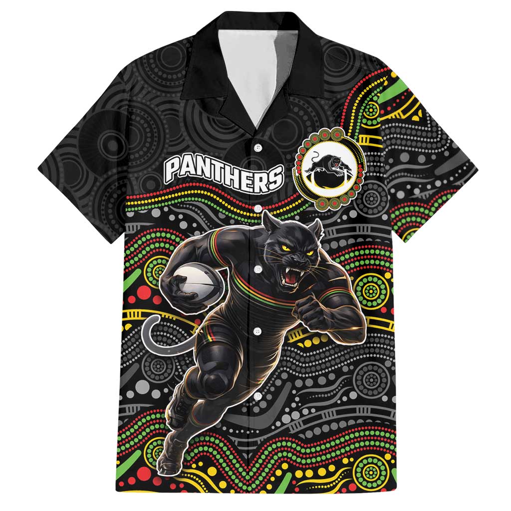 Custom Panthers Hawaiian Shirt Warrior Mascot With Aboriginal Indigenous