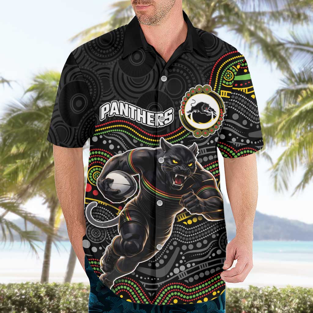 Custom Panthers Hawaiian Shirt Warrior Mascot With Aboriginal Indigenous