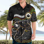Custom Panthers Hawaiian Shirt Warrior Mascot With Aboriginal Indigenous