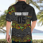 Custom Panthers Hawaiian Shirt Warrior Mascot With Aboriginal Indigenous