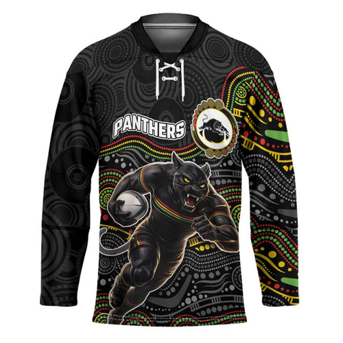Custom Panthers Hockey Jersey Warrior Mascot With Aboriginal Indigenous