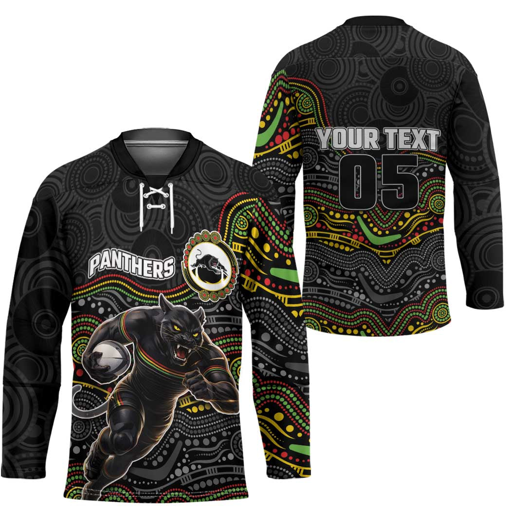 Custom Panthers Hockey Jersey Warrior Mascot With Aboriginal Indigenous