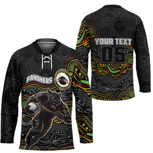 Custom Panthers Hockey Jersey Warrior Mascot With Aboriginal Indigenous