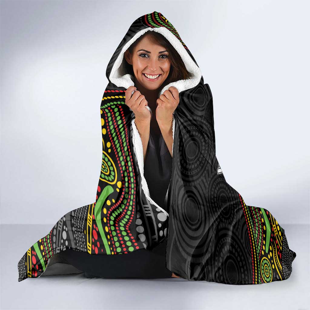 Custom Panthers Hooded Blanket Warrior Mascot With Aboriginal Indigenous