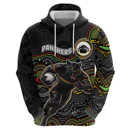 Custom Panthers Hoodie Warrior Mascot With Aboriginal Indigenous