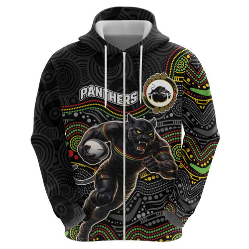 Custom Panthers Hoodie Warrior Mascot With Aboriginal Indigenous