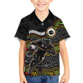 Custom Panthers Kid Hawaiian Shirt Warrior Mascot With Aboriginal Indigenous