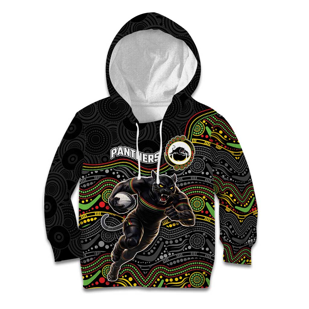 Custom Panthers Kid Hoodie Warrior Mascot With Aboriginal Indigenous