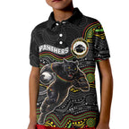Custom Panthers Kid Polo Shirt Warrior Mascot With Aboriginal Indigenous