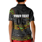 Custom Panthers Kid Polo Shirt Warrior Mascot With Aboriginal Indigenous