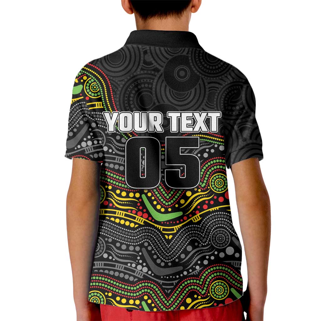 Custom Panthers Kid Polo Shirt Warrior Mascot With Aboriginal Indigenous