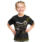 Custom Panthers Kid T Shirt Warrior Mascot With Aboriginal Indigenous