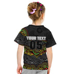 Custom Panthers Kid T Shirt Warrior Mascot With Aboriginal Indigenous