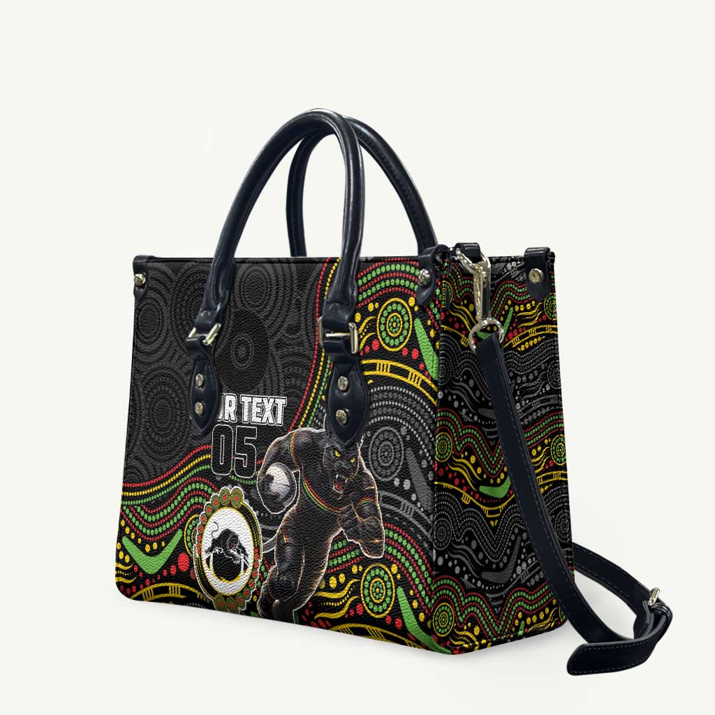 Custom Panthers Leather Bag Warrior Mascot With Aboriginal Indigenous
