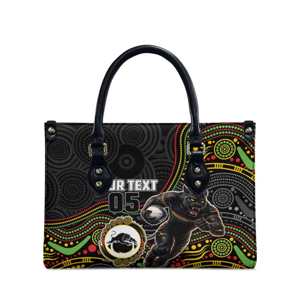 Custom Panthers Leather Bag Warrior Mascot With Aboriginal Indigenous