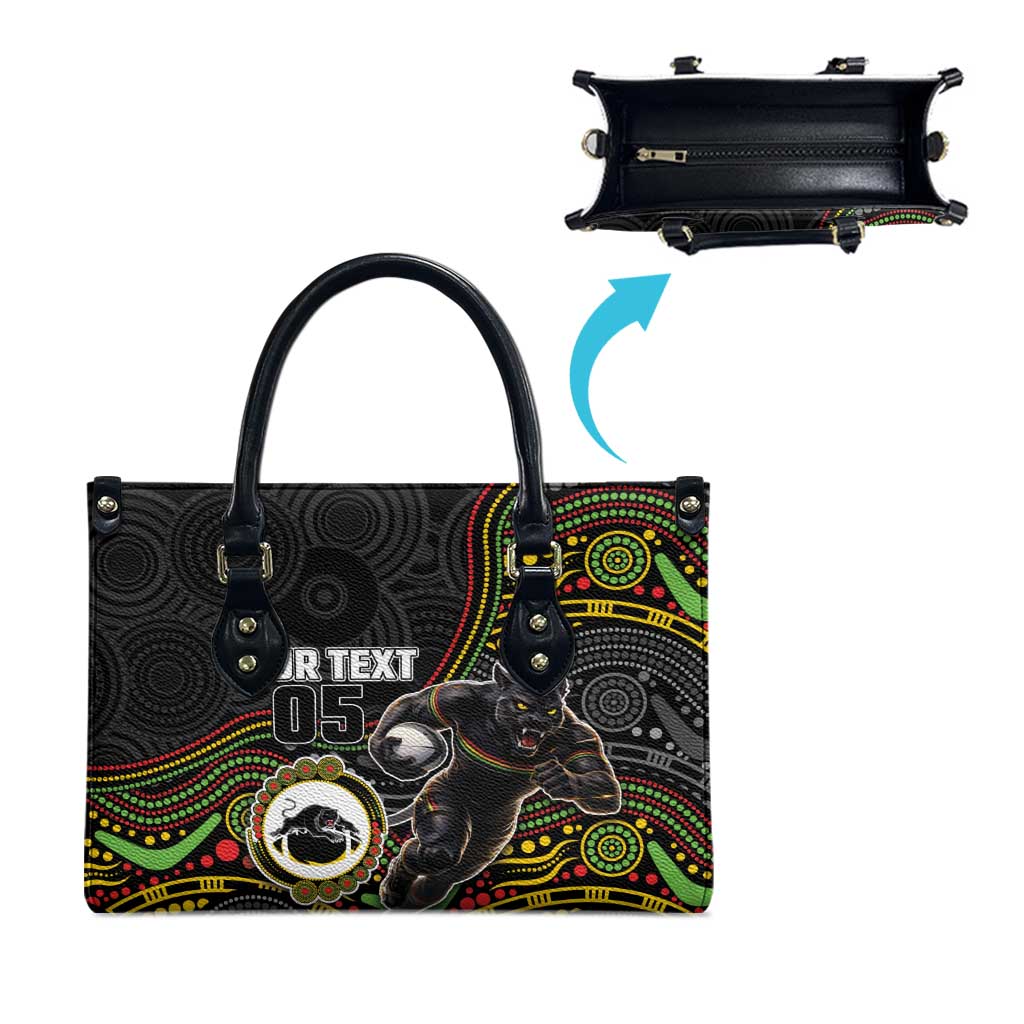Custom Panthers Leather Bag Warrior Mascot With Aboriginal Indigenous