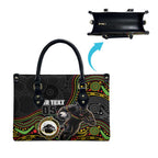 Custom Panthers Leather Bag Warrior Mascot With Aboriginal Indigenous