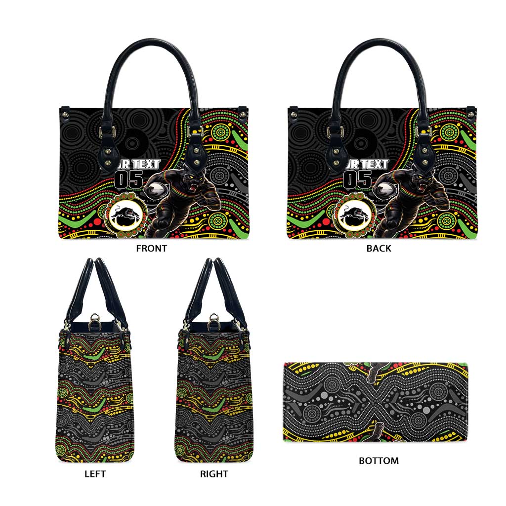 Custom Panthers Leather Bag Warrior Mascot With Aboriginal Indigenous