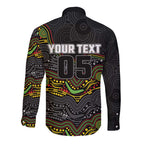 Custom Panthers Long Sleeve Button Shirt Warrior Mascot With Aboriginal Indigenous
