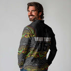 Custom Panthers Long Sleeve Polo Shirt Warrior Mascot With Aboriginal Indigenous