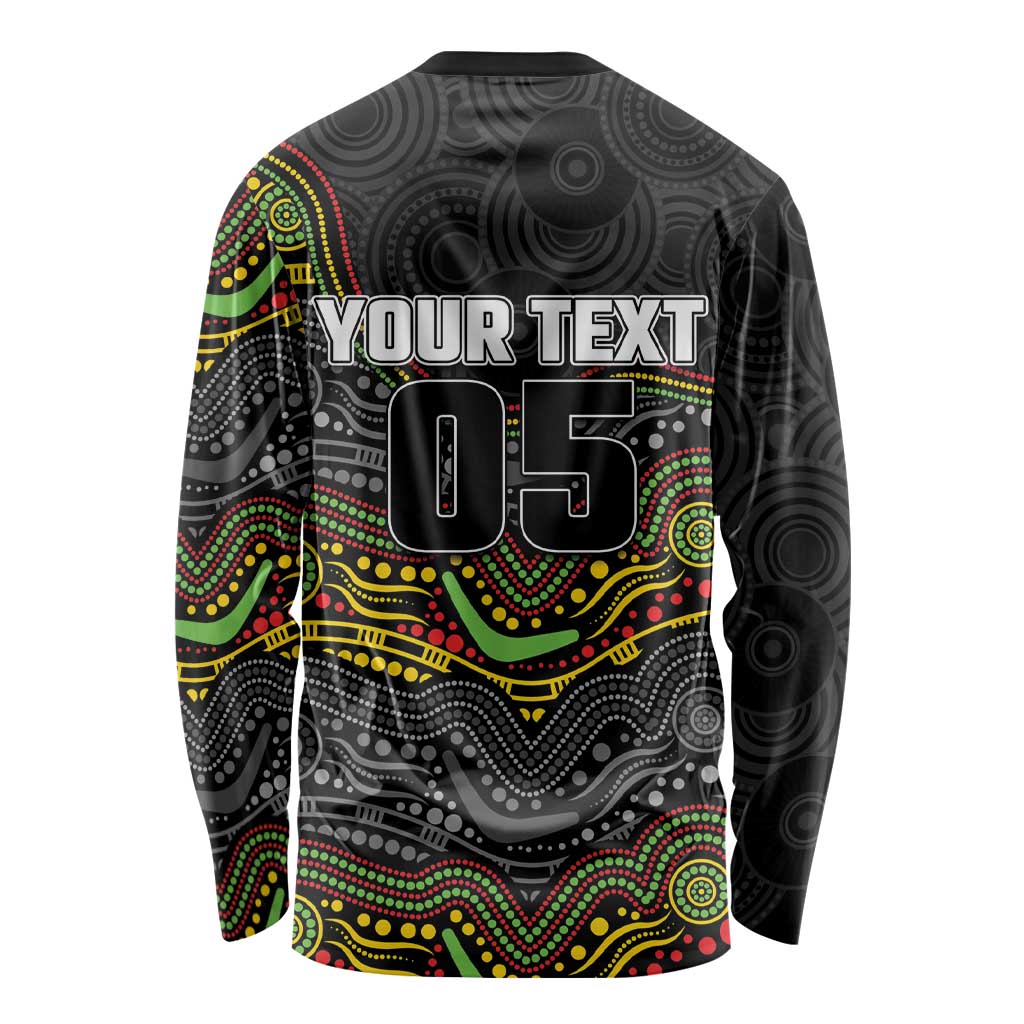 Custom Panthers Long Sleeve Shirt Warrior Mascot With Aboriginal Indigenous