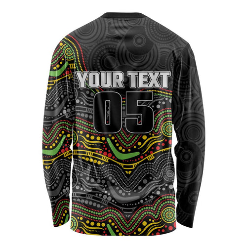 Custom Panthers Long Sleeve Shirt Warrior Mascot With Aboriginal Indigenous