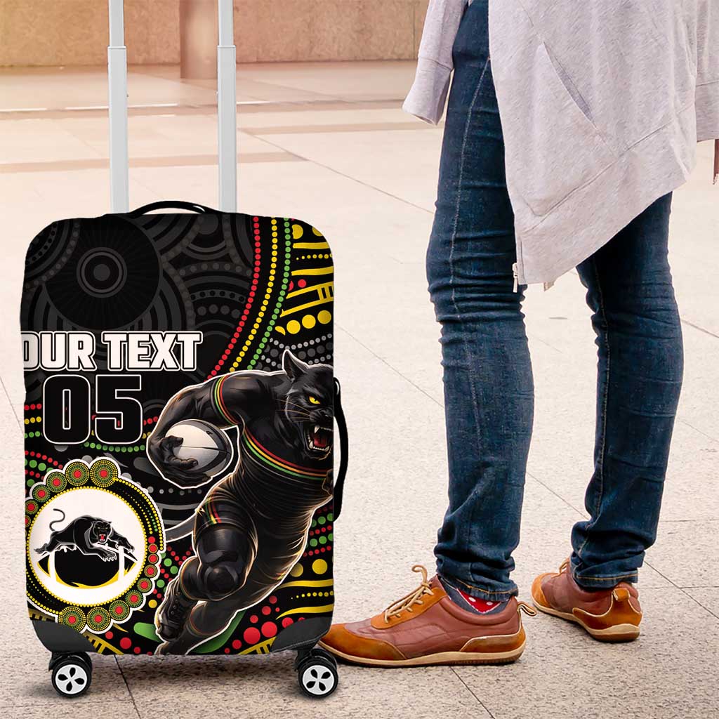 Custom Panthers Luggage Cover Warrior Mascot With Aboriginal Indigenous