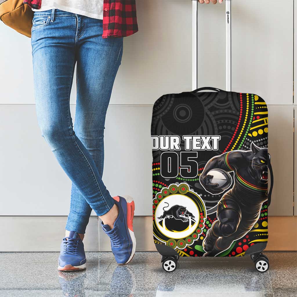 Custom Panthers Luggage Cover Warrior Mascot With Aboriginal Indigenous