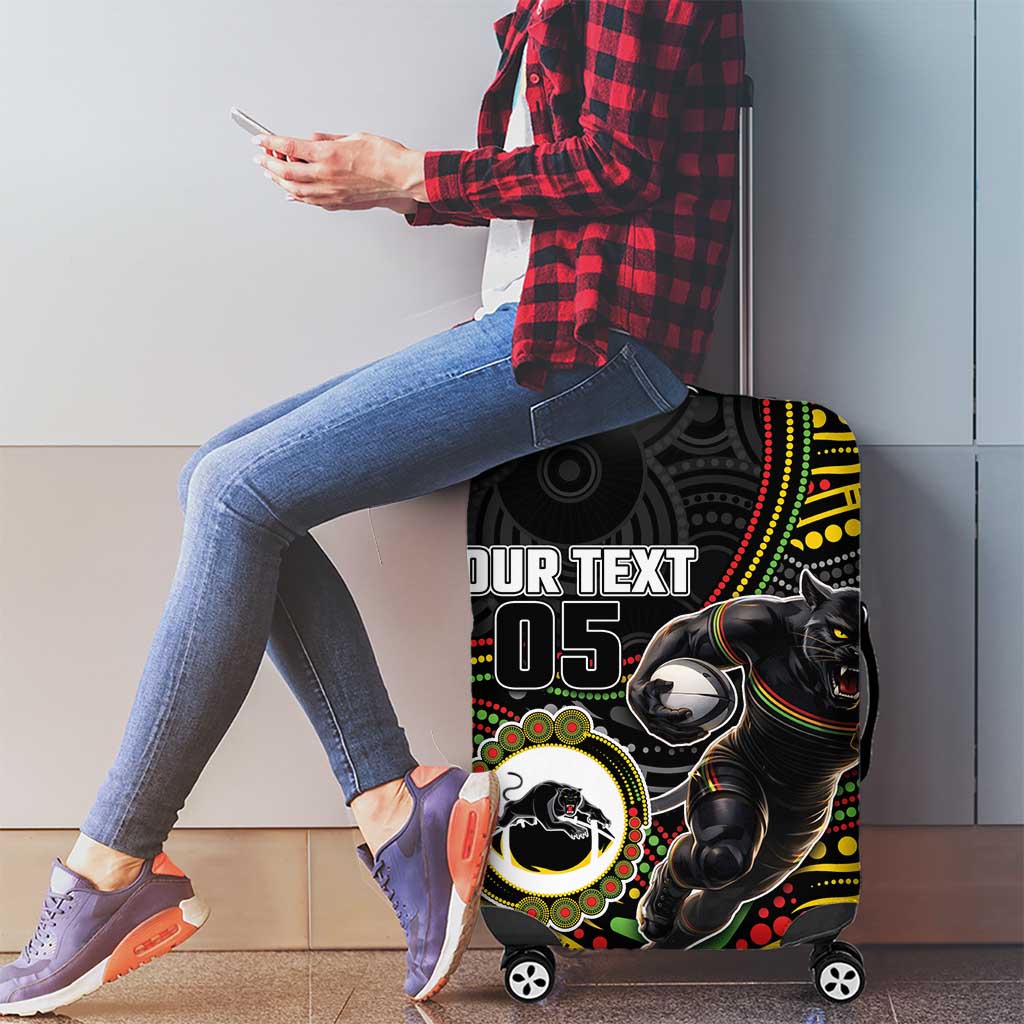 Custom Panthers Luggage Cover Warrior Mascot With Aboriginal Indigenous