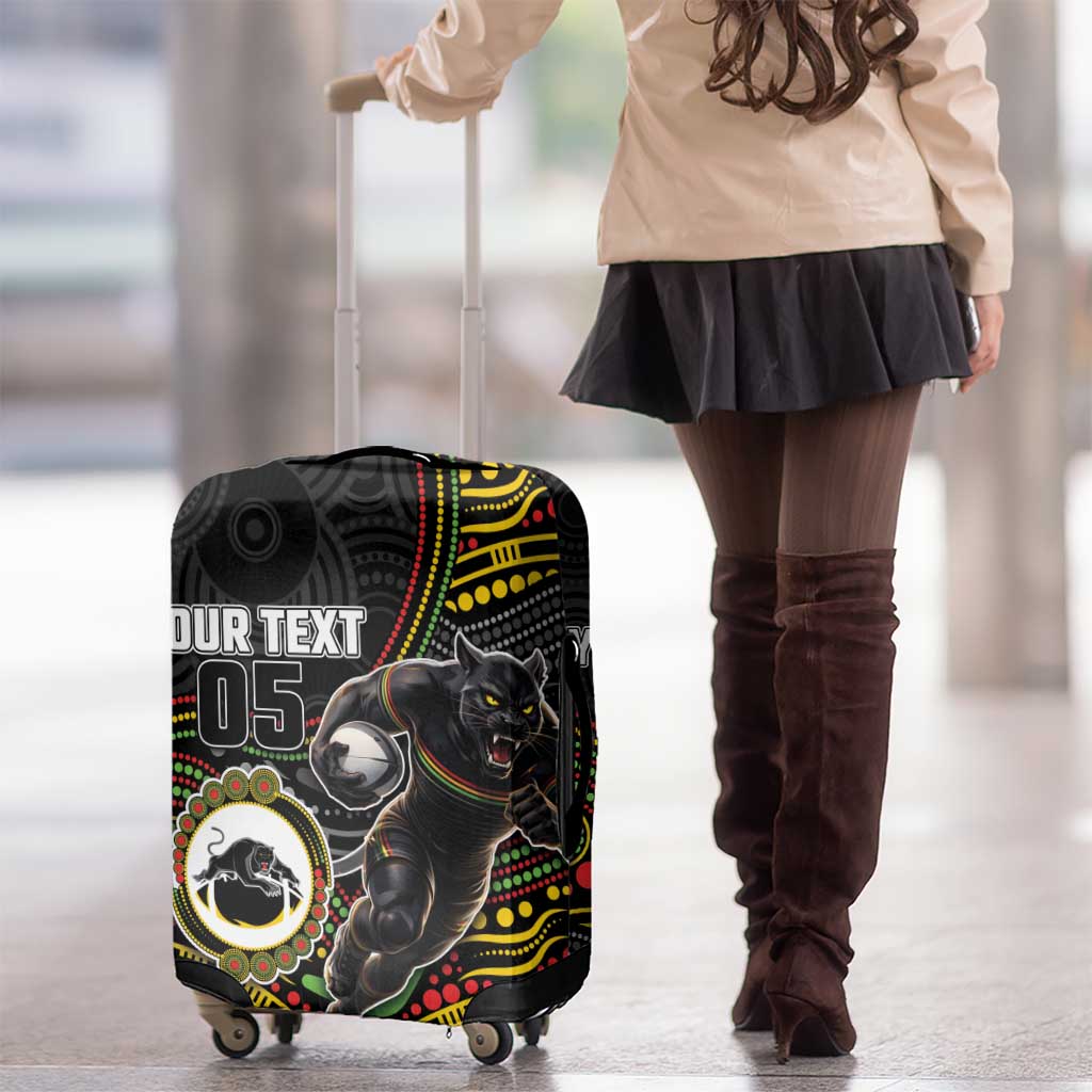 Custom Panthers Luggage Cover Warrior Mascot With Aboriginal Indigenous
