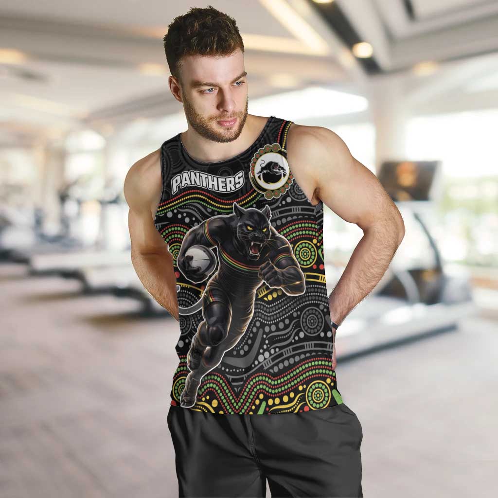 Custom Panthers Men Tank Top Warrior Mascot With Aboriginal Indigenous