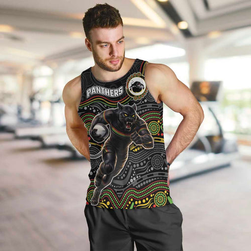 Custom Panthers Men Tank Top Warrior Mascot With Aboriginal Indigenous