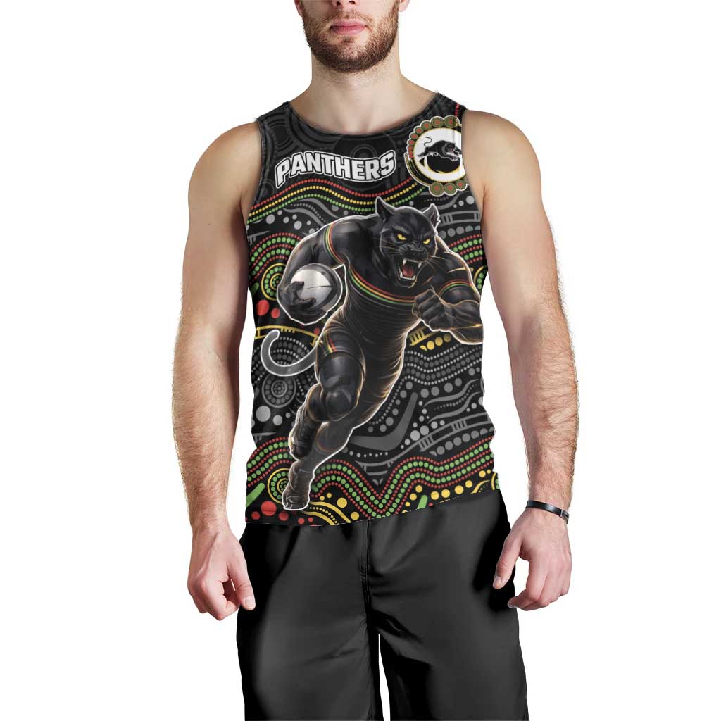 Custom Panthers Men Tank Top Warrior Mascot With Aboriginal Indigenous