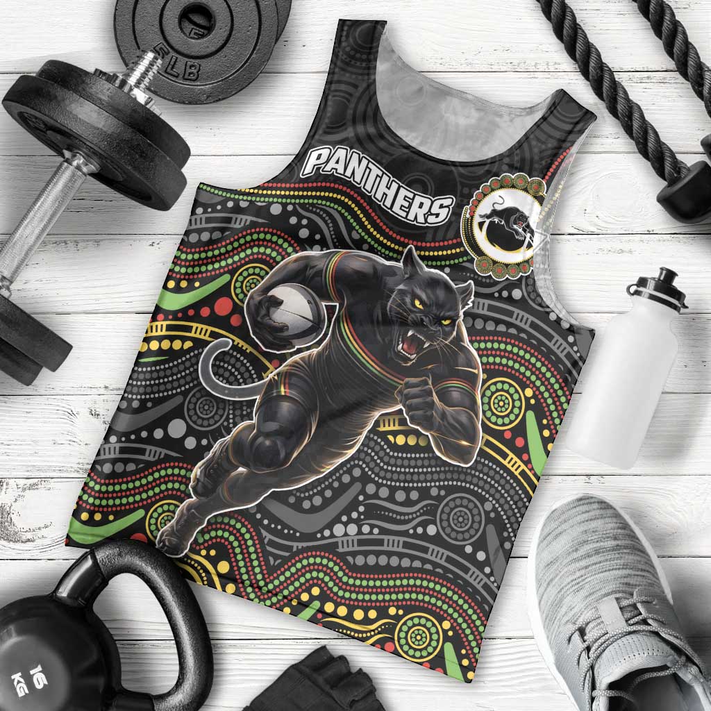 Custom Panthers Men Tank Top Warrior Mascot With Aboriginal Indigenous