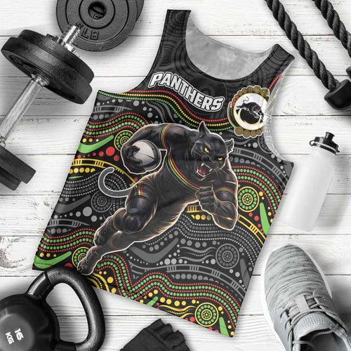 Custom Panthers Men Tank Top Warrior Mascot With Aboriginal Indigenous