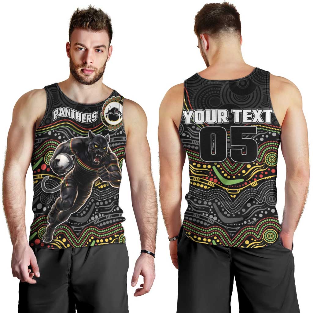 Custom Panthers Men Tank Top Warrior Mascot With Aboriginal Indigenous