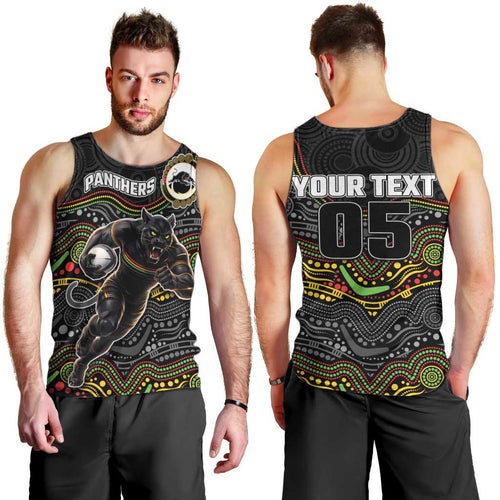 Custom Panthers Men Tank Top Warrior Mascot With Aboriginal Indigenous