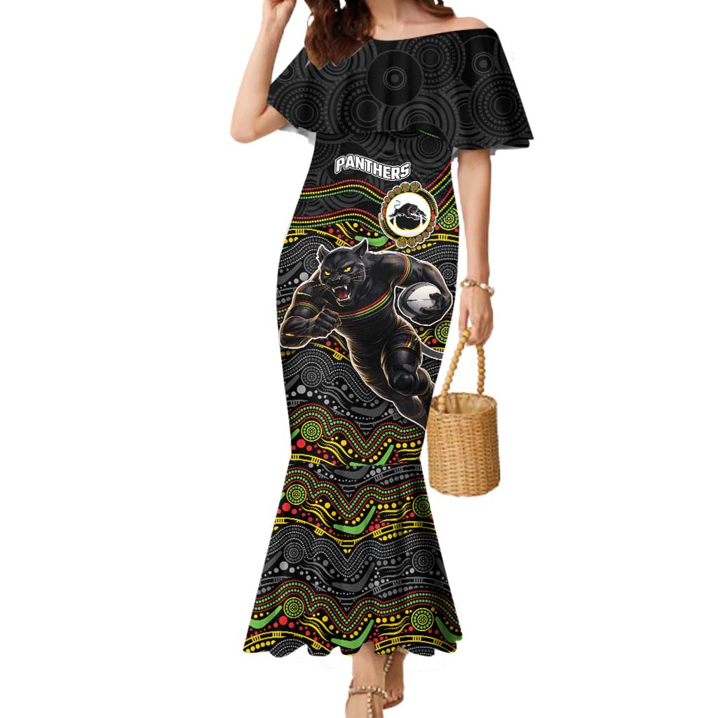 Custom Panthers Mermaid Dress Warrior Mascot With Aboriginal Indigenous