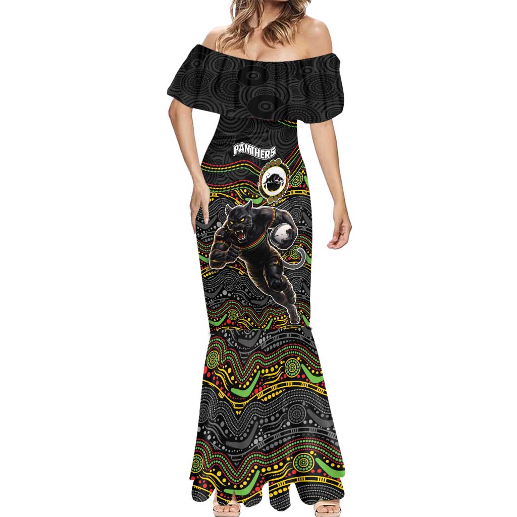 Custom Panthers Mermaid Dress Warrior Mascot With Aboriginal Indigenous