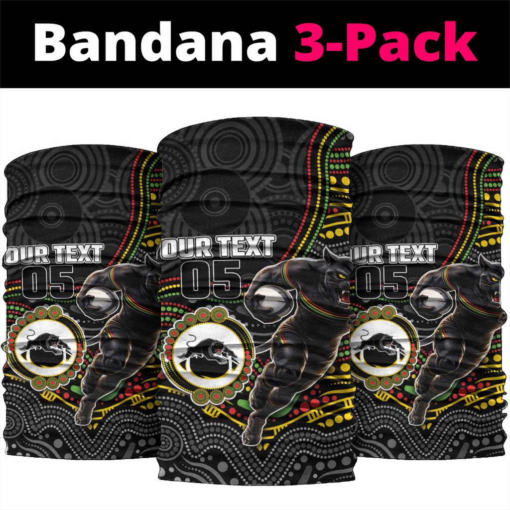 Custom Panthers Neck Gaiter Warrior Mascot With Aboriginal Indigenous