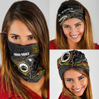 Custom Panthers Neck Gaiter Warrior Mascot With Aboriginal Indigenous