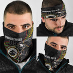 Custom Panthers Neck Gaiter Warrior Mascot With Aboriginal Indigenous