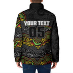 Custom Panthers Padded Jacket Warrior Mascot With Aboriginal Indigenous
